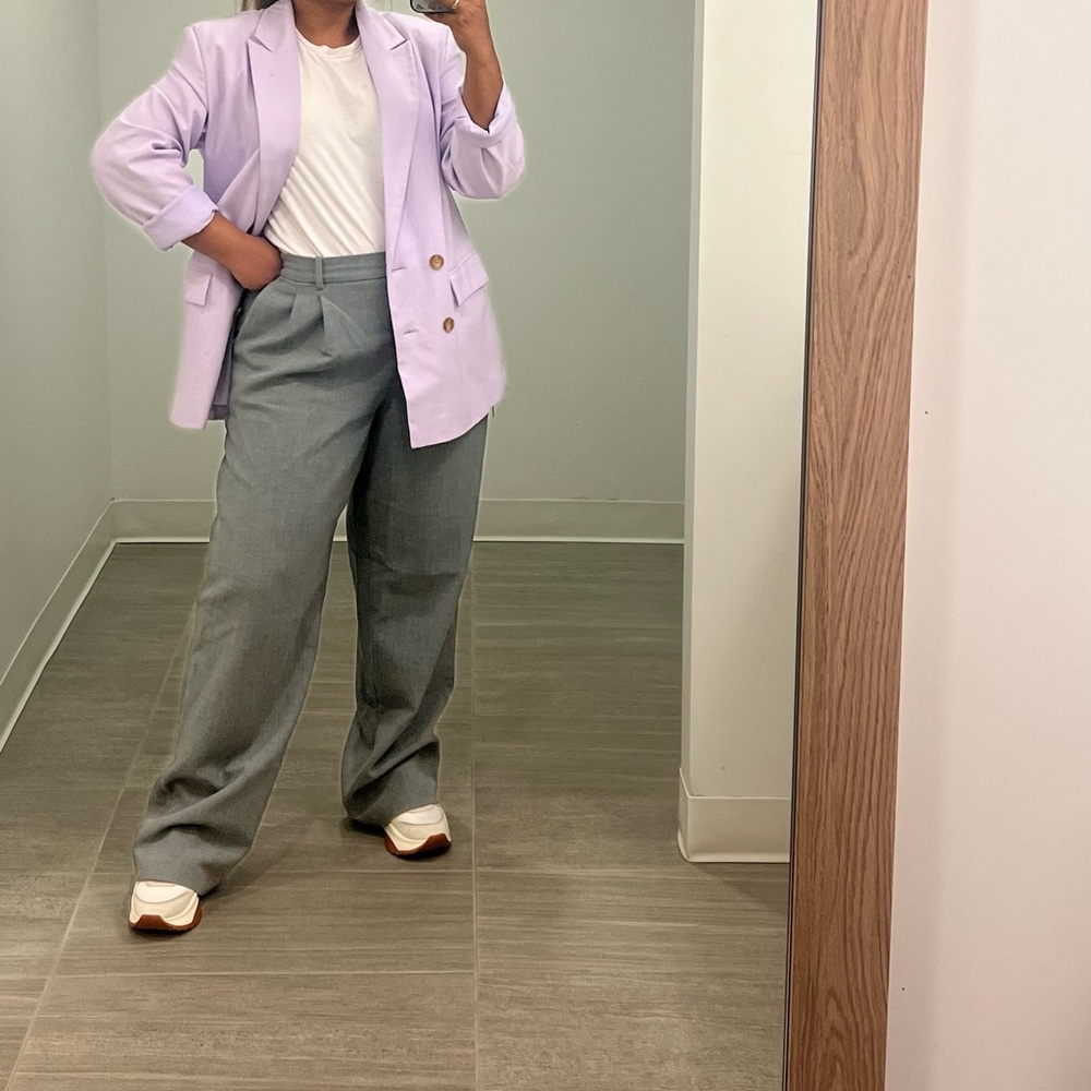 Lavender cotton/ linen Blazer